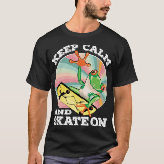 ゴールデンフロッグオンスケートボードデザインギフトアイディアヤロー Tシャツ