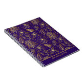 ゴールデンフローラのシームレパーソナライズされたームパターン名 ノートブック (右側)