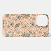 ゴールデンフローラのシームレパーソナライズされたームパターン名 iPhoneケース (裏面横)