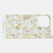 ゴールデンフローラのシームレパーソナライズされたームパターン名 iPhoneケース (裏面横)