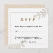 ゴールデンフローラウェディングRSVPカード 招待状 (正面/裏面)