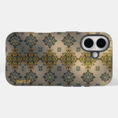 ゴールデンフローラダマスクオングレー Case-Mate iPhoneケース (裏面 (横))
