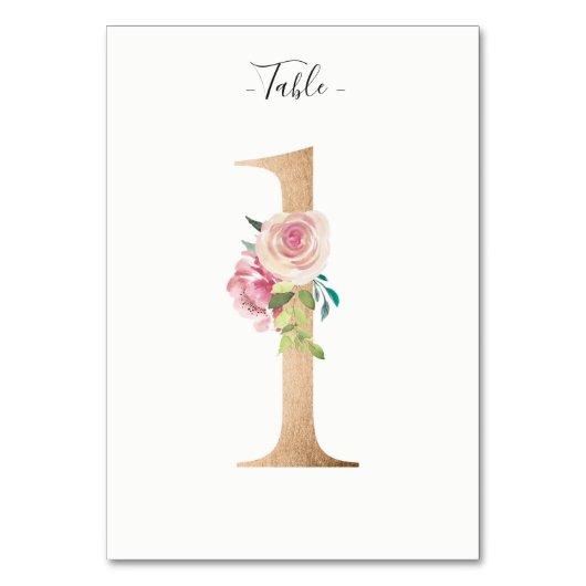 ゴールデンフローラテーブル番号カード テーブルナンバー (正面)