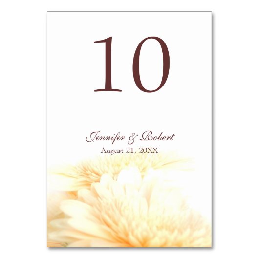 ゴールデンフローラテーブル番号 テーブルナンバー (正面)