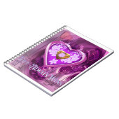 ゴールデンフローラハートで「Love Always Wins」 ノートブック (左側)