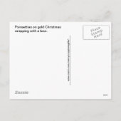 ゴールデンフローラフォイルのクリスマスラッピングと弓 シーズンポストカード (裏面)