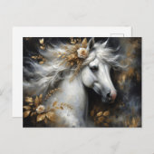 ゴールデンフローラホワイトホースアート ポストカード (正面/裏面)