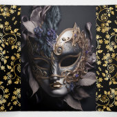 ゴールデンフローラマスカレードスウィート16パーティの招待状 三つ折り招待状 (内部中)