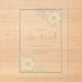 ゴールデンフローラミニマル結婚式招待状 アクリル招待状 (正面)