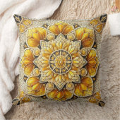 ゴールデンフローラモザイク:豪華な装飾芸術 クッション (ブランケット)