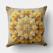 ゴールデンフローラモザイク:豪華な装飾芸術 クッション (裏面)