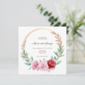 ゴールデンフローラリースボホ結婚式招待状 招待状 (スタンド正面)