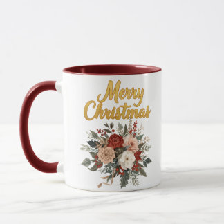 ゴールデンフローラル メリークリスマスブーケ マグカップ