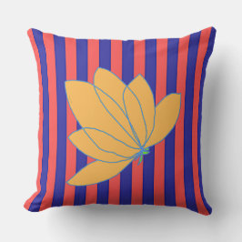 ゴールデンフローラレッドブルーストライプ アウトドアクッション