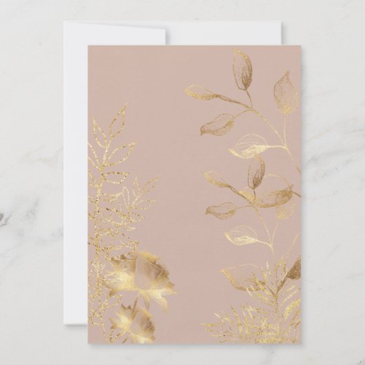 ゴールデンフローラ咲き モダン結婚式 招待状 (裏面)