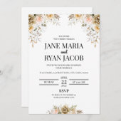 ゴールデンフローラ招待状カードテンプレート 招待状 (正面/裏面)