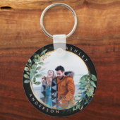 ゴールデンフローラ植物緑のカップル水色 キーホルダー (正面)