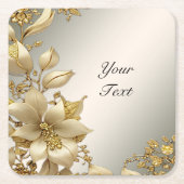 ゴールデンフローラ紙コースター スクエアペーパーコースター (正面)
