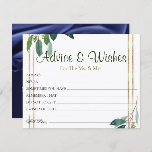 ゴールデンフローラ結婚のアドバイスウィッシュカード (正面/裏面)