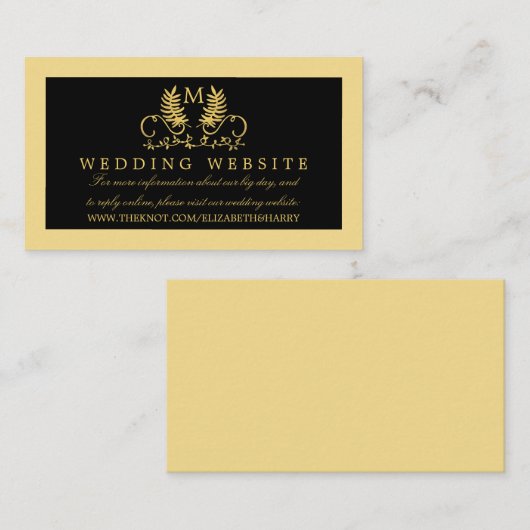 ゴールデンフローラ結婚エンブレムのウェブサイト エンクロージャーカード (正面/裏面)