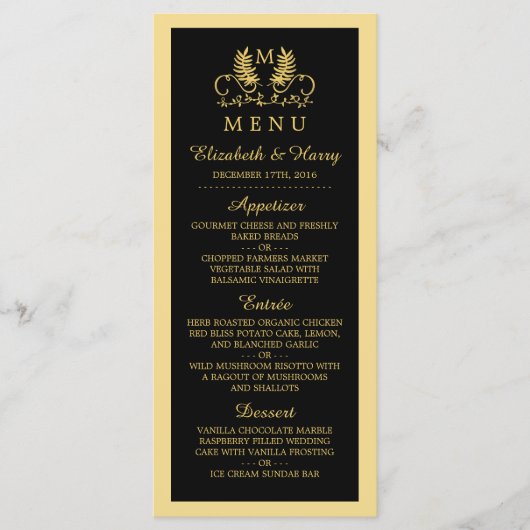 ゴールデンフローラ結婚エンブレムのメニュー メニュー (正面)