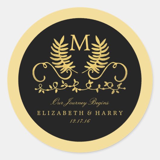 ゴールデンフローラ結婚エンブレム ラウンドシール (正面)