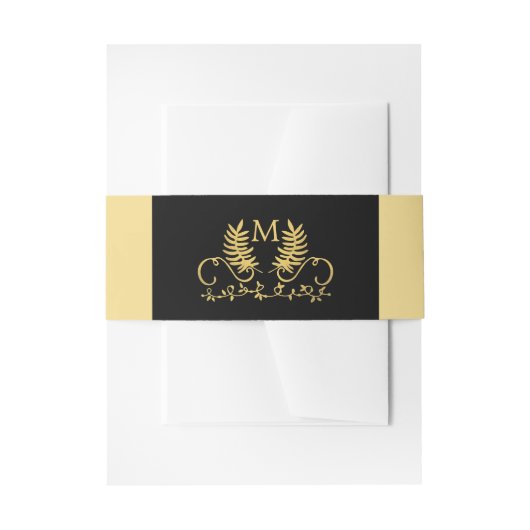 ゴールデンフローラ結婚エンブレム 招待状ベリーバンド (正面例)