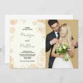 ゴールデンフローラ結婚式招待状と写真 招待状 (正面/裏面)