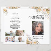 ゴールデンフローラ葬儀プログラムテンプレート (正面/裏面)