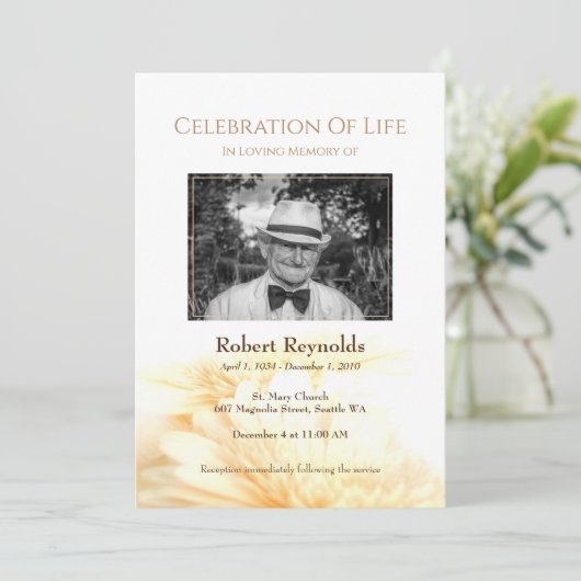 ゴールデンフローラ記念葬儀会写真 招待状 (スタンド正面)