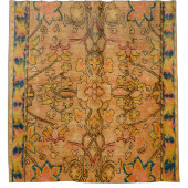 ゴールデンフローラ金ゴールドイエローグリーン  シャワーカーテン (正面)