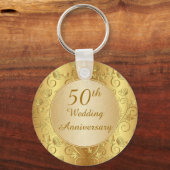 ゴールデンフローラ50結婚thアニバーサリーキーチェーン キーホルダー (正面)