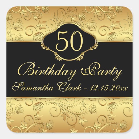 ゴールデンフローラ50thバースデーパーティー スクエアシール (正面)