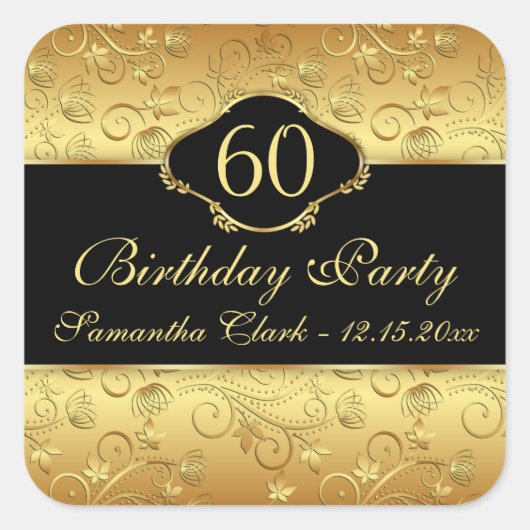 ゴールデンフローラ60thバースデーパーティー スクエアシール (正面)