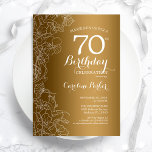 ゴールデンフローラ70thバースデーパーティー 招待状<br><div class="desc">ゴールデンフローラ70th誕生日パーティーの招待状。ボタニカルモダンアウトラインスケッチのアクセントとタイポグラフィスクリプトフォントを特徴とするミニマルデザイン。トレンディーシンプル招待状カードは女性の日スタイリッシュお祝いに最適。任意のカスタマイズ年齢にすることができる。印刷されたZazzle招待状または即時ダウンロードのデジタル印刷可能なテンプレート。</div>