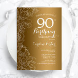 ゴールデンフローラ90thバースデーパーティー 招待状<br><div class="desc">ゴールデンフローラ90thバースデーパーティーの招待状。ボタニカルモダンアウトラインスケッチのアクセントとタイポグラフィスクリプトフォントを特徴とするミニマルデザイン。トレンディーシンプル招待状カードは女性の日スタイリッシュお祝いに最適。任意のカスタマイズ年齢にすることができる。印刷されたZazzle招待状または即時ダウンロードのデジタル印刷可能なテンプレート。</div>