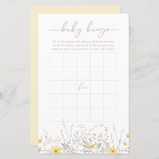 ゴールデンフローラ |ベビービンゴゲームカード (正面/裏面)