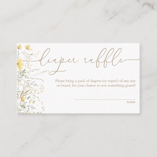 ゴールデンフローラ |ワイルドフラワーおむつラッフル エンクロージャーカード (正面)
