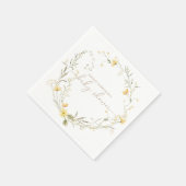 ゴールデンフローラ |ワイルドフラワーパーソナライズされた スタンダードカクテルナプキン (角)