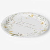 ゴールデンフローラ |ワイルドフラワーパーソナライズされた ペーパープレート (アングル)