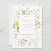 ゴールデンフローラ | Wildflower Baby Shower 招待状 (正面)
