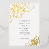 ゴールデンフローレ結婚レガントデザイン 箔招待状 (正面)