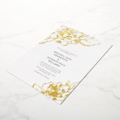 ゴールデンフローレ結婚レガントデザイン 箔招待状 (回転した状態)
