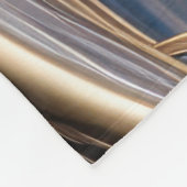 ゴールデンフロー – 抽象芸術ブルーと金ゴールド流体アート フリースブランケット (角)