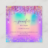 ゴールデンブティックショップグリッタードリプスホログラフ スクエア名刺 (裏面)