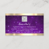 ゴールデンブティックショップQRコードロゴパープルスターズ 名刺 (裏面)