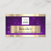 ゴールデンブティックショップQRコードロゴパープルスターズ 名刺 (正面)