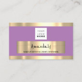 ゴールデンブティックショップQRコードロゴパープル 名刺 (正面)