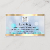 ゴールデンブティックショップQRコードロゴライトブルー 名刺 (裏面)