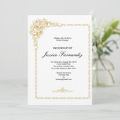 ゴールデンブライダルシャワー招待ブルー&ピンクOpt. 招待状 (スタンド正面)